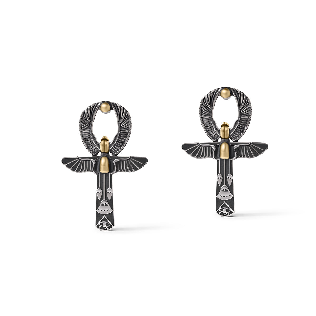 Celestial Ankh Earrings (Two-Tone)